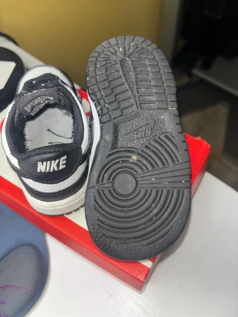Toddler Size 5C - Nike Dunk Low Black White Leather